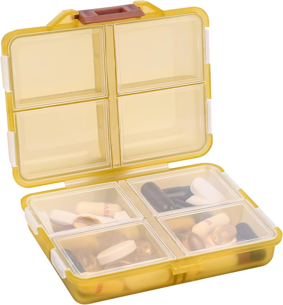 Reis pil Organizer Small 8 Grid Compartments Pill Holder Box - Portable Medicine Container Case - Dagelijkse wekelijkse medicatie Organisator