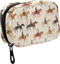 Fustyad Kleurrijke Western Cowboy Riding Horse Pill Organizer voor Purse, Weekly Portable Pill Box met rits naar opslag Vitaminen Visolie Medicijnen Supplementen