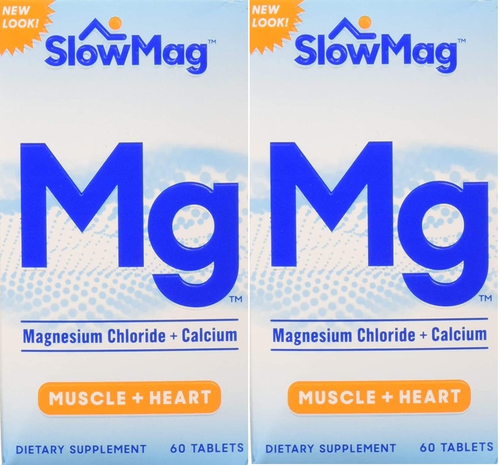 Slow-Mag Slow-Mag Magnesiumchloride met Calcium, Verpakking mei Vary, 60 Tellen (verpakking van 2)