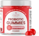 Kalm door Wellness Probiotic Gummies, Aardbei-smaak, All-Natural Vegan Probiotics voor volwassenen, 10 miljard CFUs, Probiotic voor spijsverteringsregulariteit, Immuniteit, Huidgezondheid en Gut Health
