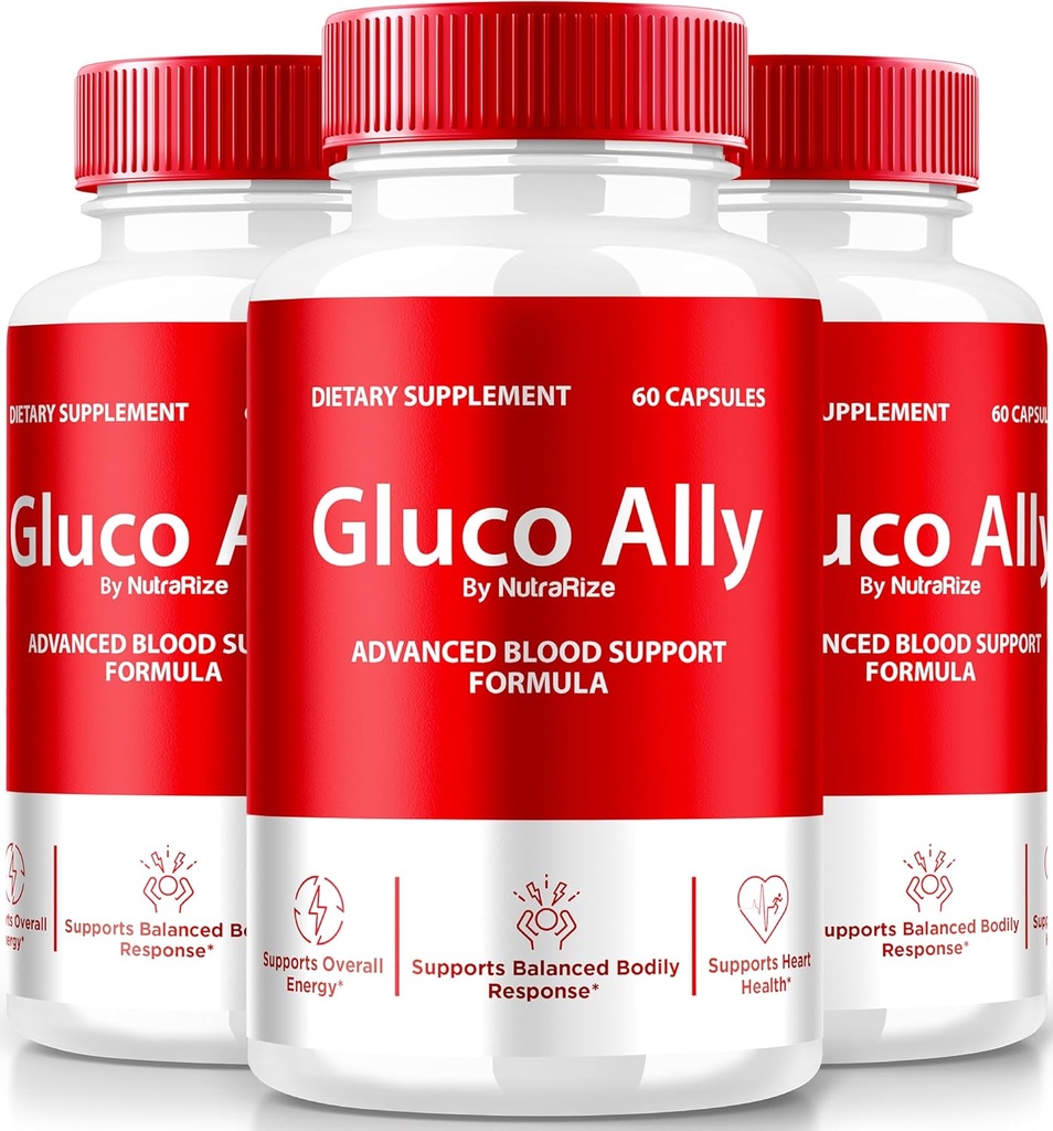 NutraRize (3 Pack) Gluco Ally Capsules, Officiële GlucoAlly Pillen, Uitgebreide Ondersteuning Formule, Alle natuurlijke supplement om gezond niveau te handhaven, Premium Gluco-Ally Capsulas Review (180 Capsules)