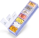 Extra grote week pil Organizer 2 keer per dag - Betife 7 dagen pil Box, AM PM pil geval met dubbele laag Jumbo Compartiment voor pillen, vitamine, visolie, supplementen(Puple/White)