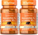 Puritan's Pride Zeaxanthine 4mg with Lutein 10mg, Supports Healthy Eyes and Vision*, 60 CT (Pack of 2)