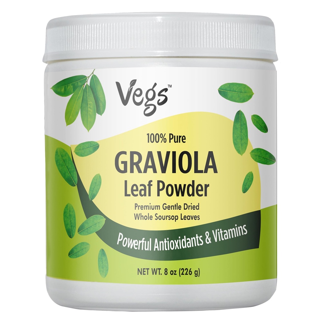 Graviola Soursop Leaf Powder - The Single Origin, True Green, Organic Graviola Leaves Powder - Zacht gedroogd & hoge potentie Soursop met krachtige antioxidanten, vitamines 