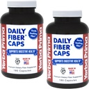 Yerba Prima Daily Fiber Formula - 180 caps (pack of 2) - Oplosbaar en onoplosbaar voedingsvezelsupplement - Colonreiniging - Gut Health - Veganistisch, niet-GMO, Glutenvrij