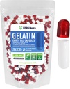 XPRS Nutra Maat 2 Lege capsules - 500 Telle Lege Gelatine Capsules - Pillen DIY Capsule Vulling - Pure Bovine Pill Gel Caps for Do-It-Yourself Supplements (Clear Red/White)
