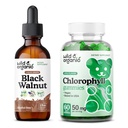 Wild & Organic Black Walnut Tinctuur 2 fl oz & Chlorofyl Gummies 60 Tellen