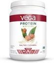 Vega Proteïne en Groenen, Gezouten Caramel, Vegan Proteïne Poeder, 20g Plant Based Proteïne, Lage Carb, Keto, Zuivelvrij, Glutenvrij, Niet GGO, Pea Proteïne voor Vrouwen en Mannen, 1,1 Pond (17 Servers)