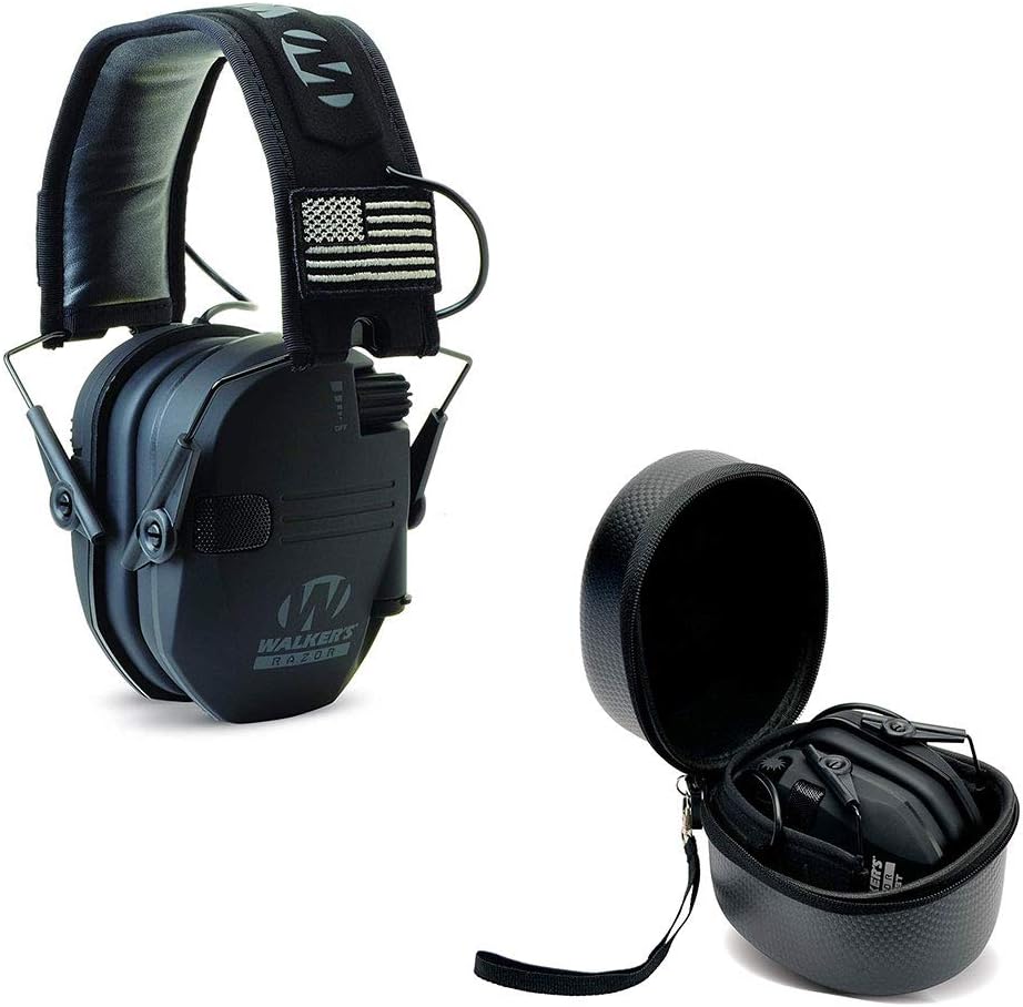 Walker's Razor Slim Electronic Shooting Hoorbescherming Muff (Sound Amplification and Suppression) met beschermende behuizing