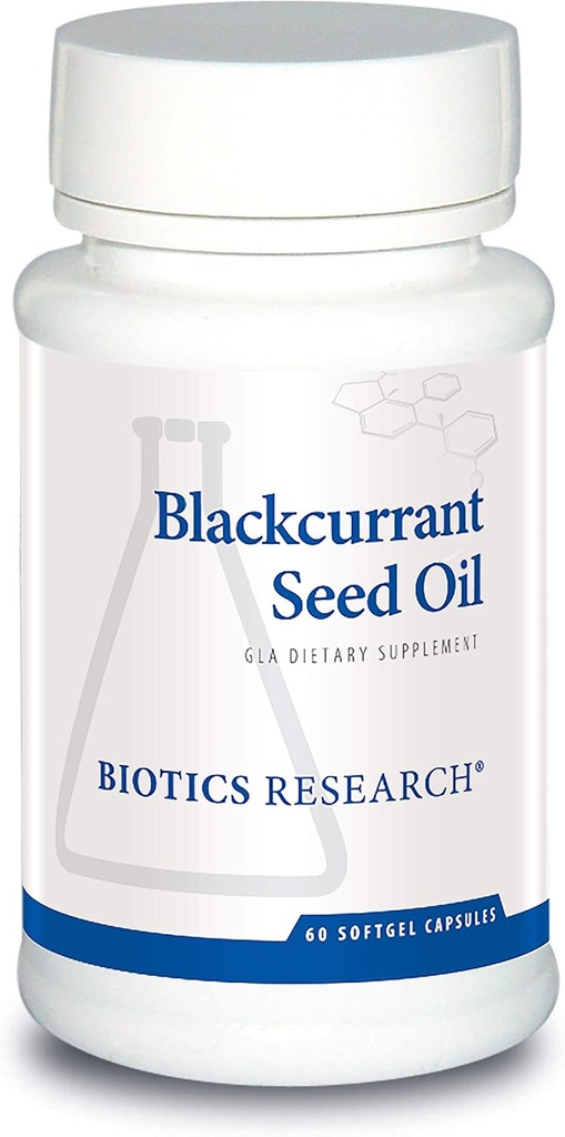 Biotics Research Blackcurrant Seed Oil Natural Source of Gamma Linolenic Acid GLA, 535 mg Capsule, Ondersteunt Cardiovasculair Gezondheid, Normale Weefsel Reparatie, Immuunsysteem, Vrouwen.