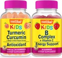 WellYeah Kurkuma Curcumin Kids + B Complex Kids, Gummies Bundle - Grote Proeverij, Vitamine Supplement, Glutenvrij, GGO-vrij, Kauwgom