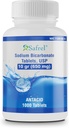 Safrel natriumbicarbonaat anti-acid 650 mg (10 graan) 1000 tabletten voor verlichting van zuur indigestie, brandend maagzuur en maagzuur