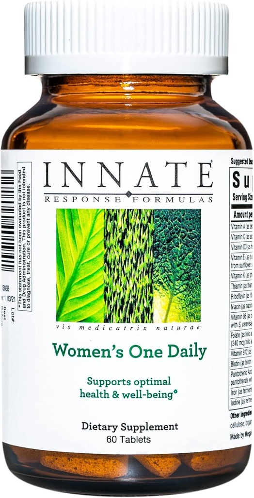 Innate Response Formulas Women's One Daily - Daily Multivitamine for Women - Supports Optimal Health and Well-Being - Vegetarian, Non-GMO, en Kosher - Made Without 9 Food Allergens - 60 Tablets