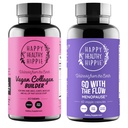 Gelukkige gezonde Hippie Ga met de Flow Menopauze Ondersteuning & Vegan Collageen Builder Collageen Pillen