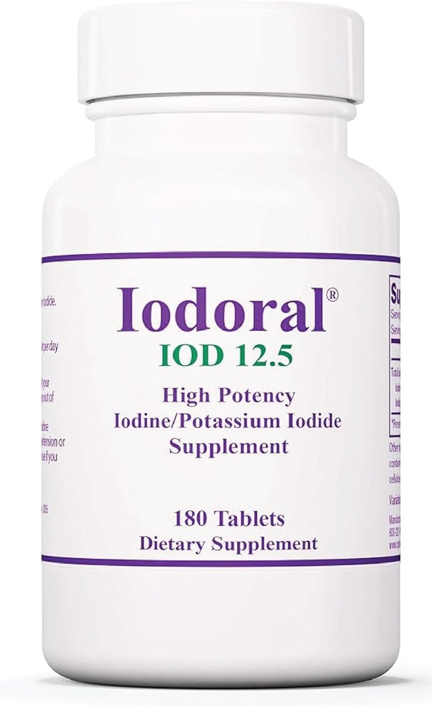 Jodium Tablets 12,5 mg voor voedingsondersteuning 180 tabletten Daily Supplement with Kaliumiodide for Wellness & Vitality 1 Pack