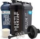 GOMOYO [3-Pack] 28-once Shaker Bottle met Action-Rod Mixer 