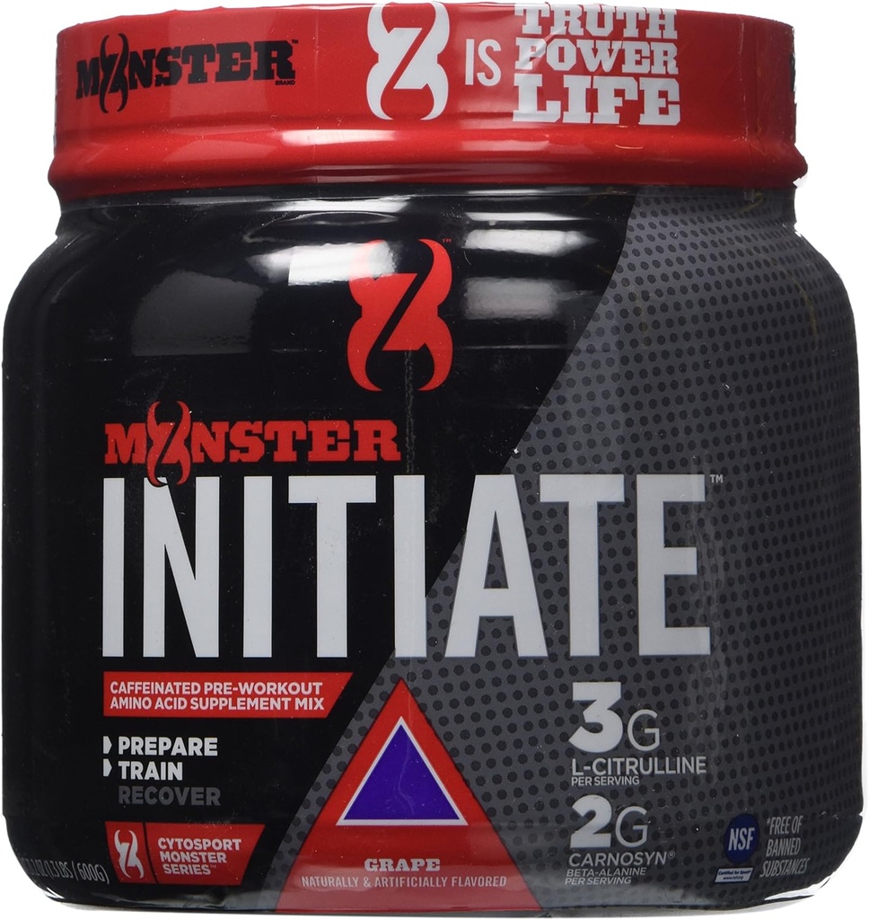 Cytosport Monster Initieer voedingsdrank, pre-workout poeder, druivensmaak, 600 Gram (30 porties)