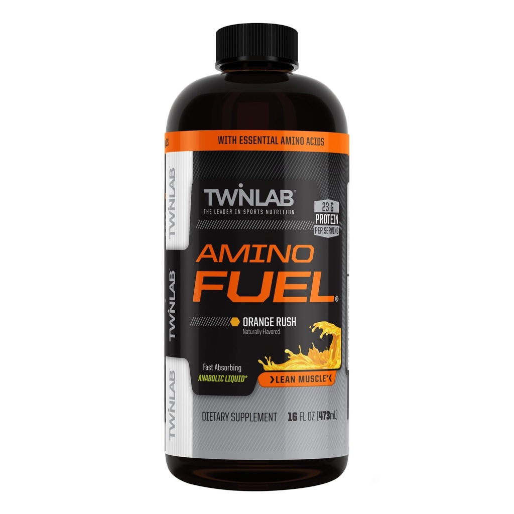 Twinlab Amino Fuel - Pre-workout en post-workout energiedrank & supplement -16 fl oz, Orange Rush