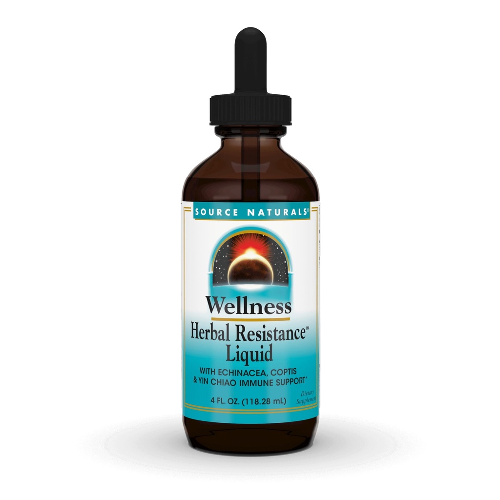 Bron Naturals Wellness Kruidenresistentie Liquid Immune Defense Supplement en Immunity Booster met Echinacea, Vlierbes en Yin Chiao - 4 Fluid Oz