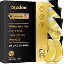 Under Eye Patches - 24 Pairs Gold Under Eye Mask for Puffy Eyes, Dark Circles, Eye Bags, Rimpels, Collageen Eye Gels met verjongende behandeling, Cadeaus voor vrouwen