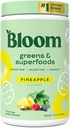 Bloom Nutrition Superfood Greens Powder, Digestieve enzymen met Probiotica en Prebiotica, Gut Health, Bloating Relief for Women, Chlorella, Green Juice Mix met Beet Root Powder, 25 SVG, Ananas