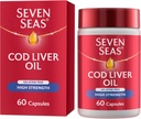 Seven Seas Cod Leverolie Hoge sterkte met Omega 3 Plus Vitaminen D & E 120 Capsules