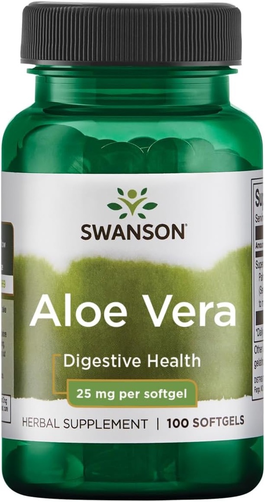 Swanson Aloë Vera 25 Milligrammen 100 Sgels