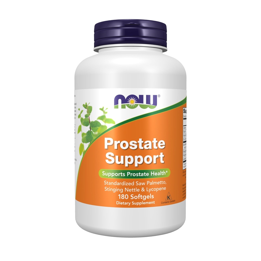 NOW Supplementen, Prostaat Ondersteuning, Prostaat Ondersteuning, met gestandaardiseerde Saw Palmetto, Stinging Nettle & Lycopene, 180 Softgels