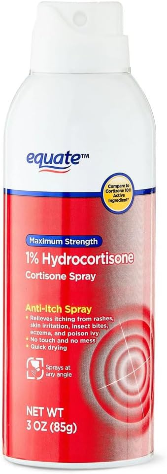 Maximale sterkte 1% Hydrocortison, met Aloë, Continuous Spray, door Equate, Vergelijk met Cortisone-10 Quick Shot