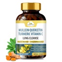 Biologische Veda Mullein Kurkuma Quercetin Lung Cleanse Capsules - Krachtige Bioflavonoïden, Superfruiten Vitamine C, Bromelain, Mullein Leaf Extract - Bronchial & Clear Lungs Supplement - 60 Vegan Pillen