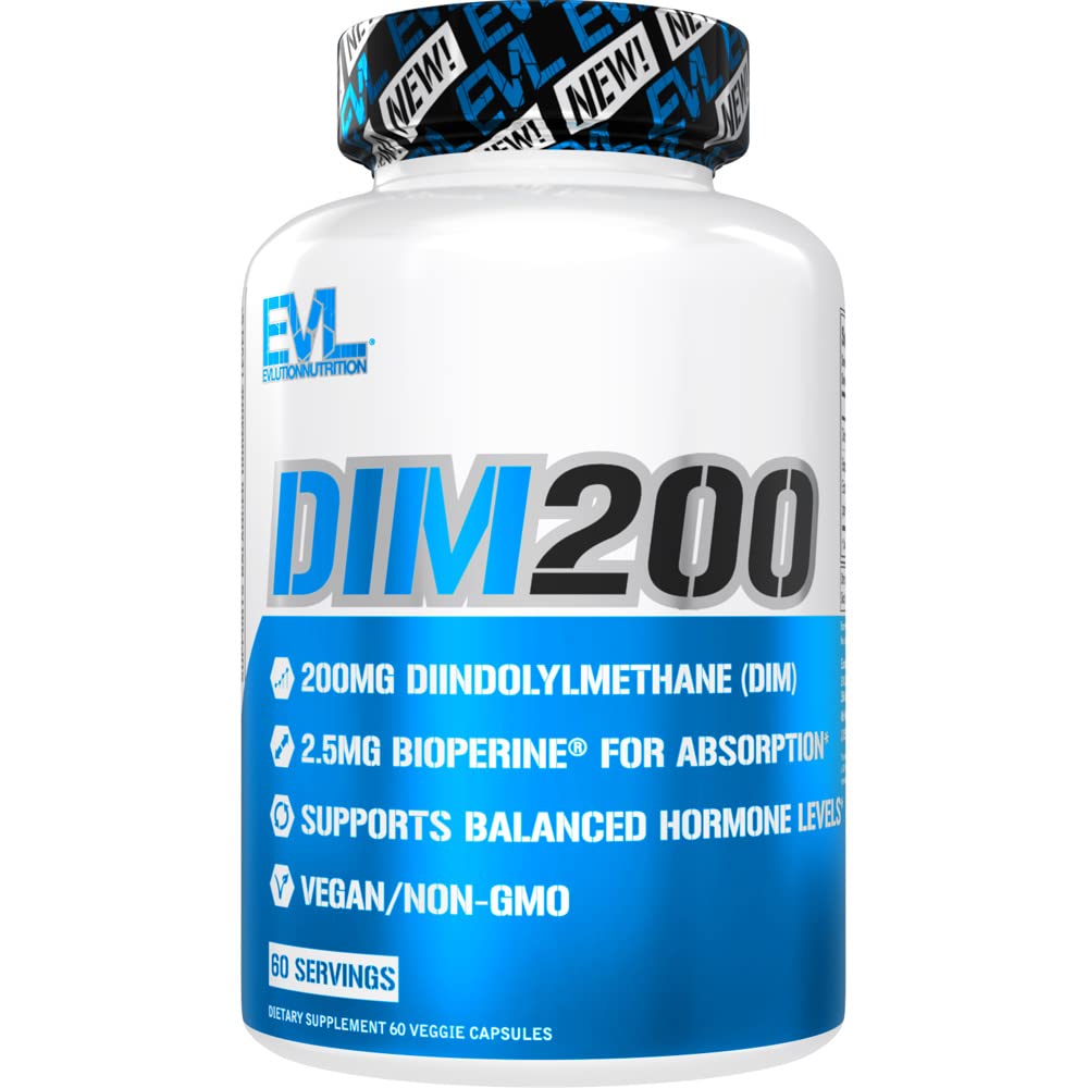 EVL Diindolylmethaan Supplement voor mannen - Geavanceerde DIM 200mg met Dim Plus Bioperine voor verbeterde absorptie - Vegan Non-GMO Hormone Balance Supplement voor verbeterde energie Goed en prestaties