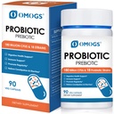 OMOGS Probiotica 120 Miljard CFUs 18 Strains, 3 Prebiotica & Digestieve Enzymes, Helpt Digestief, Gut Health, Immune, Ondersteunt Occasional Constipatie, Diarree & Gas - voor vrouwen & Mannen, 60 Capsules
