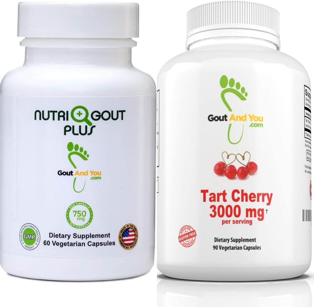 Jicht en je NutriGout Plus Uric Acid Support en Tart Cherry Extract 3000 mg bundel