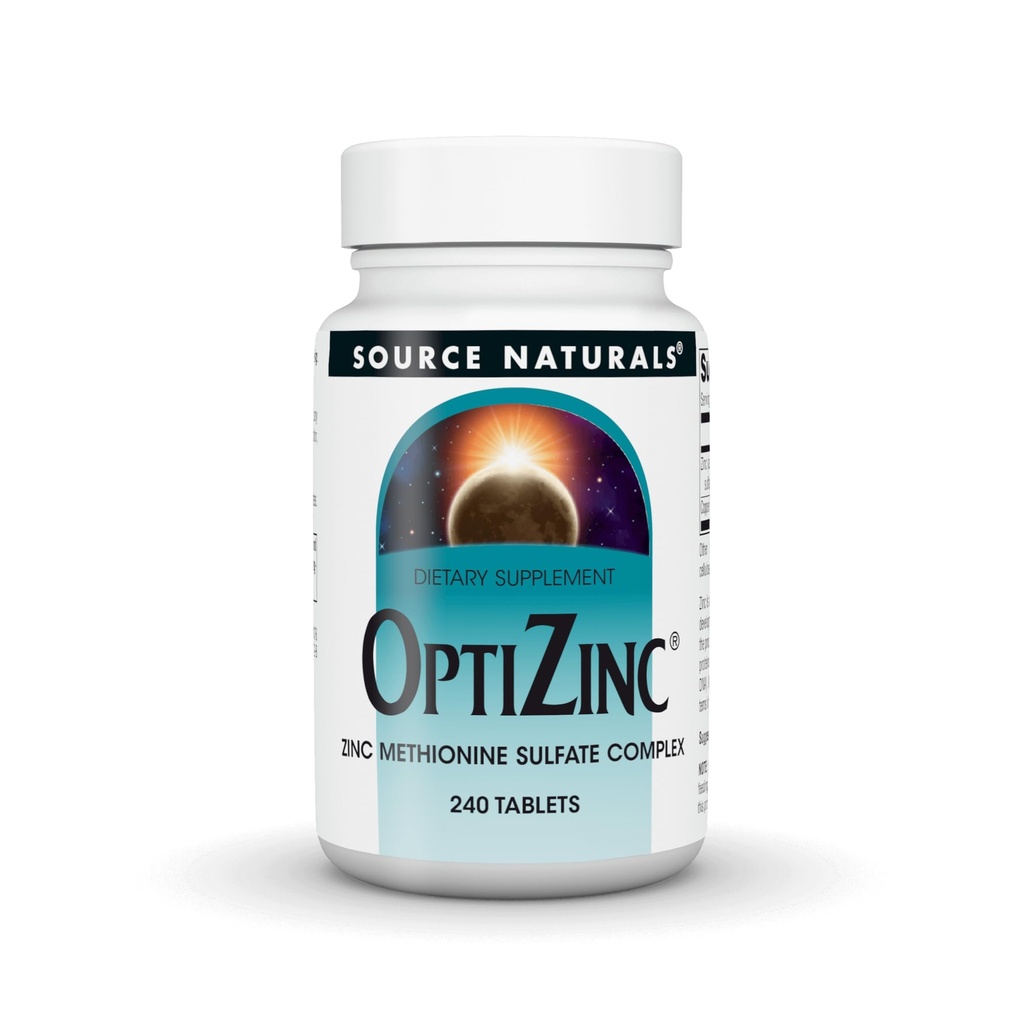 Bron Naturals OptiZinc Zink-Methioninesulfaatcomplex & Dieetsupplement - 240 tabletten