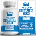 Levenskracht Magnesium Kalium Complex Supplement - 90 Capsules - Hoge Absorptie Magnesium Ondersteuning Vasculaire Gezondheid &amp; Been Kramp