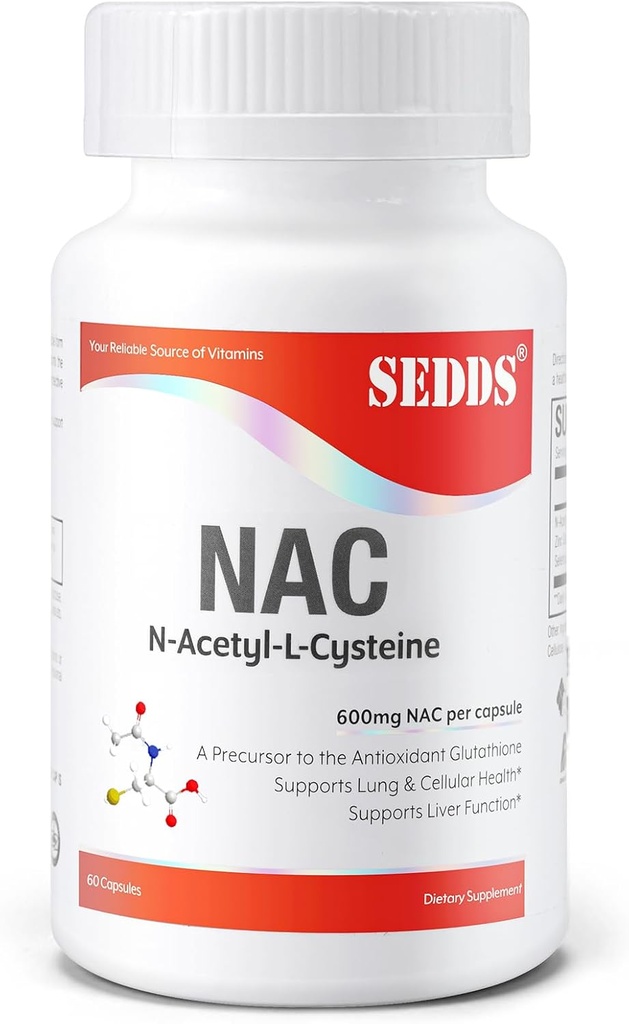 Supplementen, N-Acetyl Cysteine (NAC) 600mg, 60 Veg Capsules - Non-GMO, Glutenvrij