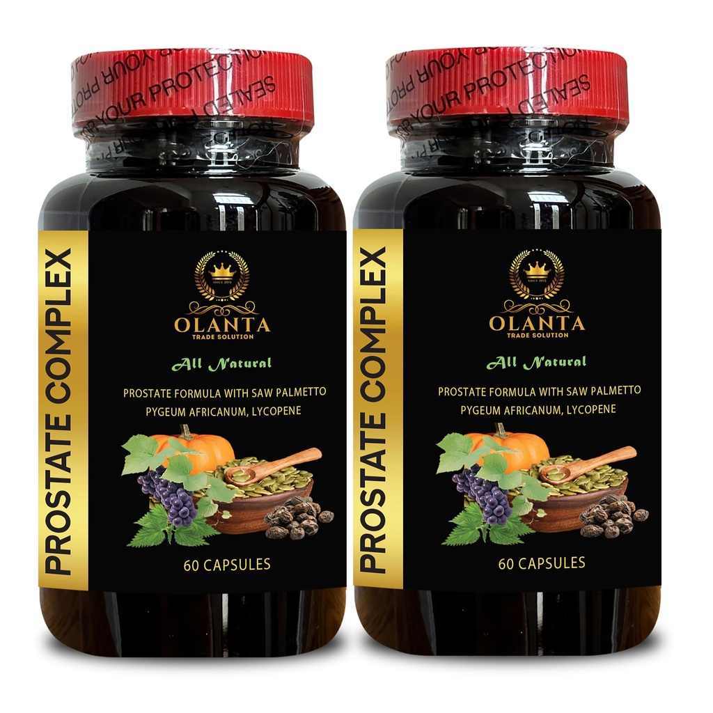 Prostaat Complex voor mannen - Zag Palmetto, Lycopeen voor Prostaat, Pygeum africanum Extract, Prostaat Zorg, Kruiden Prostaat Ondersteuning, Druivenzaad Extract, Nettle Extract - 2 flessen