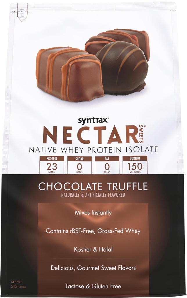 Syntrax Nutrition Nectar Sweets, 100% Wei Isolaat Proteïne Poeder, Chocolade Truffel, 2 lbs