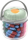 Mini Pill Dispenser Organizer Bottle, Daily Travel Medication Box met veilige sluiting (Mini - Groen)