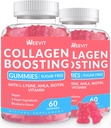 Collagen Boosting Gummies, Vegan Collagen Gummies for Women with L-Lysine, Amla, Biotin, Vitamin C, A, E, Collagen Booster Gummies Supplement for Hair Skin Nails