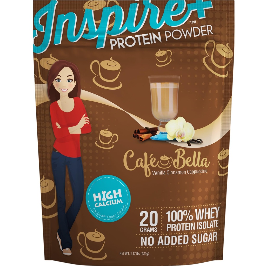 Bariatric Eating Inspire Cafe Bella Vanilla Cinnamon Cappuccino Sugar-Free 20g Wei Proteïne Isolaat Poeder (20 Servers)
