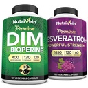 Nutrivein Premium Resveratrol Capsules and DIM Supplement Bundle: High-Absorption Resveratrol Supplement and DIM for Recovery, Balance, and Vitality