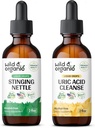 Wild & Organic Stingling Nettle Root Tinctuur 2 fl oz & Uric Acid Cleanse Tinctuur 2 fl oz
