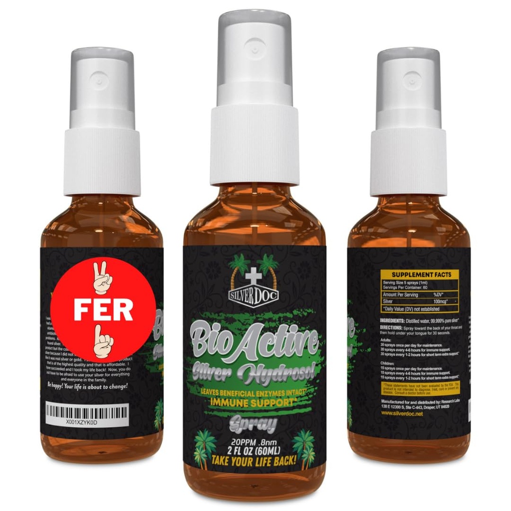 2 voor 1 te koop Silver Doc Silver Hydrosol Spray (2-2oz flessen), natuurlijke alternatieve & Immuun ondersteuning, beter dan een colloïdale, SilverDoc is het meest effectief