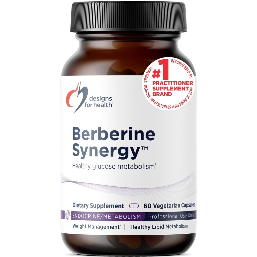 Designs for Health Berberine Synergy - Berberine HCL 400mg + Alpha Lipoic Acid (ALA) for Metabolisme, Heart Health + Liver Support - Vegan, Non-GMO Berberine Supplement (60 capsules)