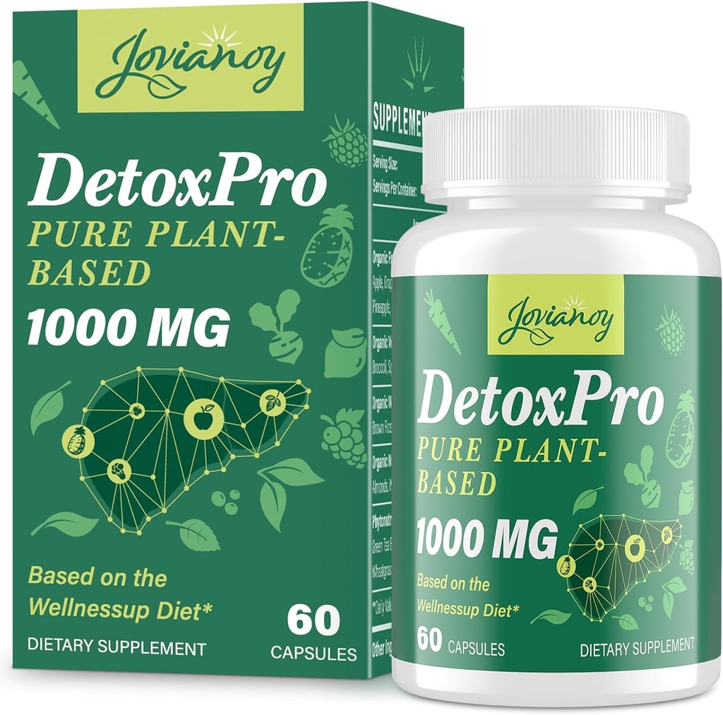 1000 MG Voorzichtige ontgifting, high-potent, Gut Cleanse & Detox Capsules for Women & Men, Natural Detoxification, Colon, Lever, Antioxidant & Digestief Ondersteuning, 60 Capsules