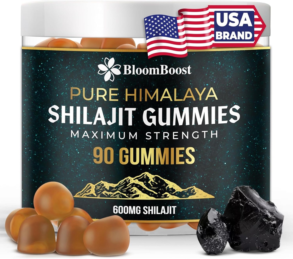 Shilajit Gummies - Sugar-Free Himalaya Organic Supplement 600mg Shilajit, 90 Gummies for Energy & Wellness
