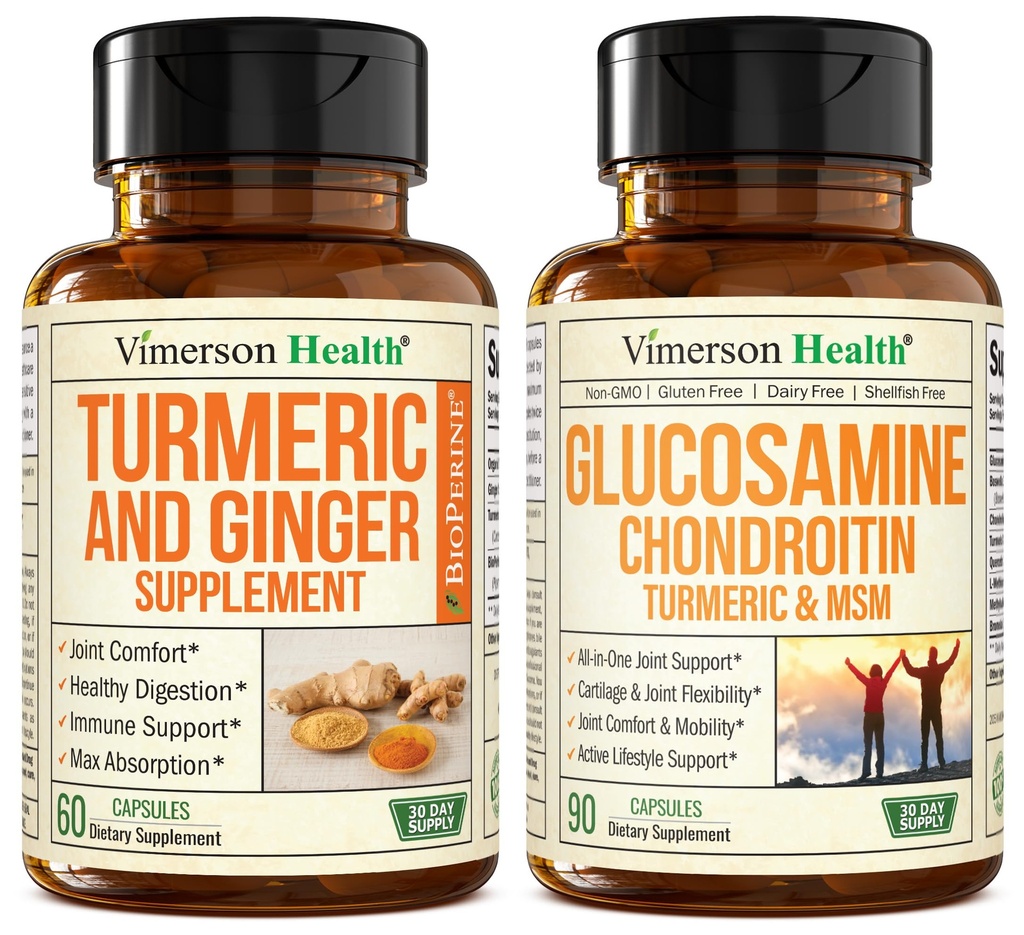 Kurkuma supplement en gemberwortel Joint Support Supplement & Glucosamine Chondroitin MSM en Kurkuma supplement