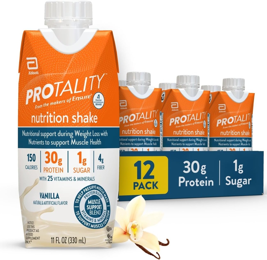 Vanille Voeding Schudden 30g Proteïne, 1g Suiker 