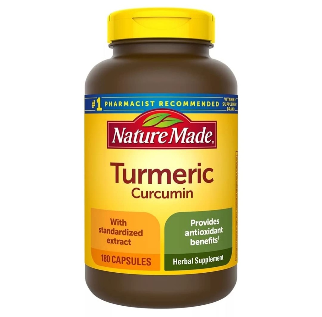 De natuur maakte Kurkuma Curcumin 500 milligram. Capsules (antioxidant) Waarde 180 Ct